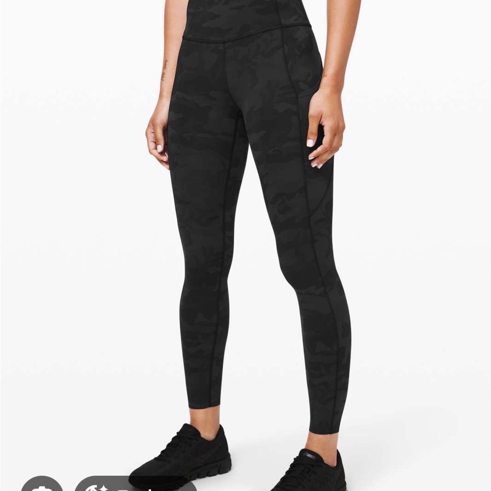 Lululemon Black/Grey Camo High-Rise Fast and Free